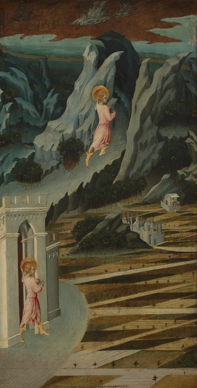 Saint John the Baptist Entering the Wilderness by Giovanni di Paolo