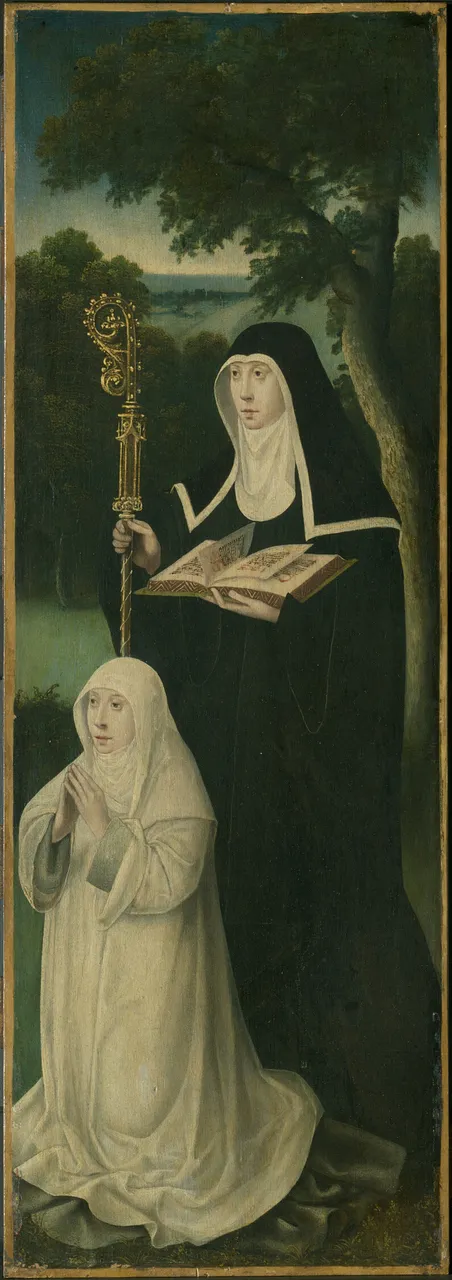 Saint Gertrude of Nivelles and an Augustinian Canoness by North Netherlandish