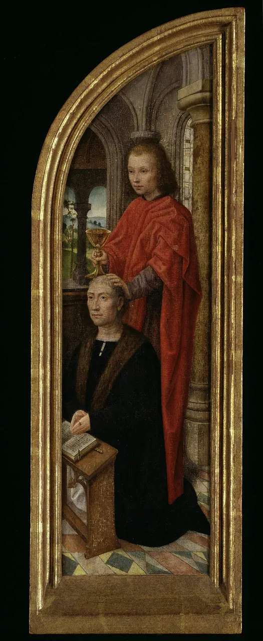 Saint John the Evangelist and Donor by Master of the Morrison Triptych