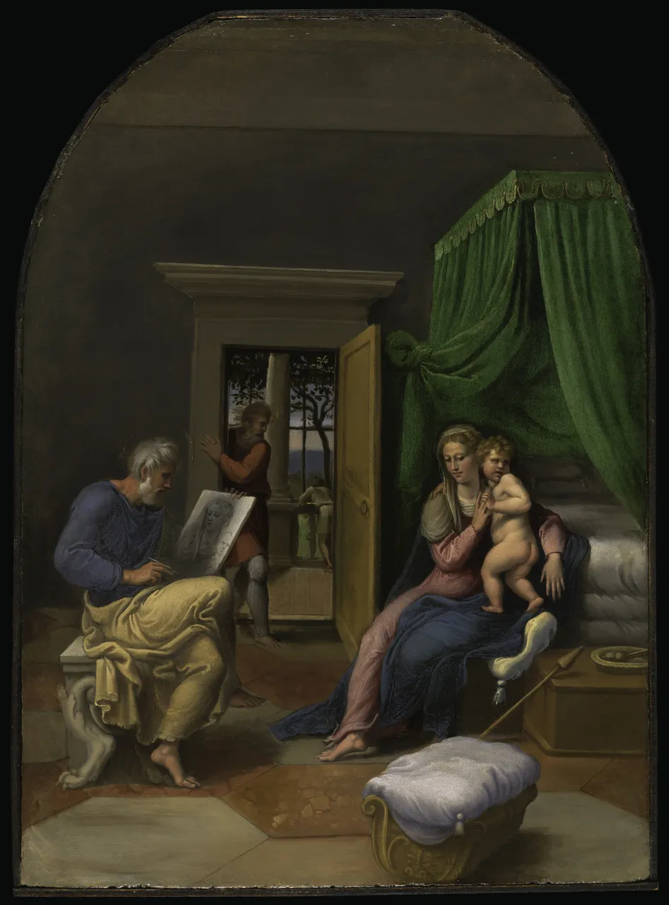 Saint Luke Drawing the Virgin and Christ Child by Girolamo da Carpi