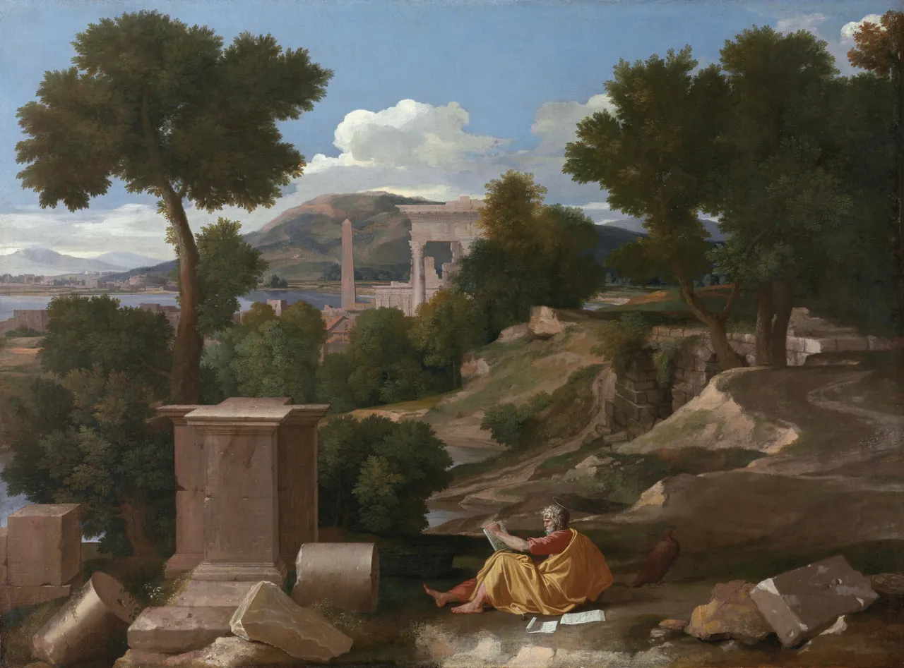 Landscape with Saint John on Patmos by Nicolas Poussin - Art Institute of Chicago