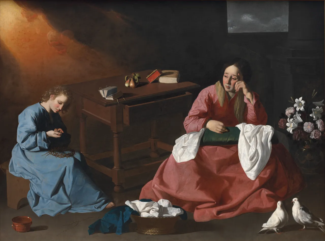 Christ and the Virgin in the House at Nazareth by Francisco de Zurbarán