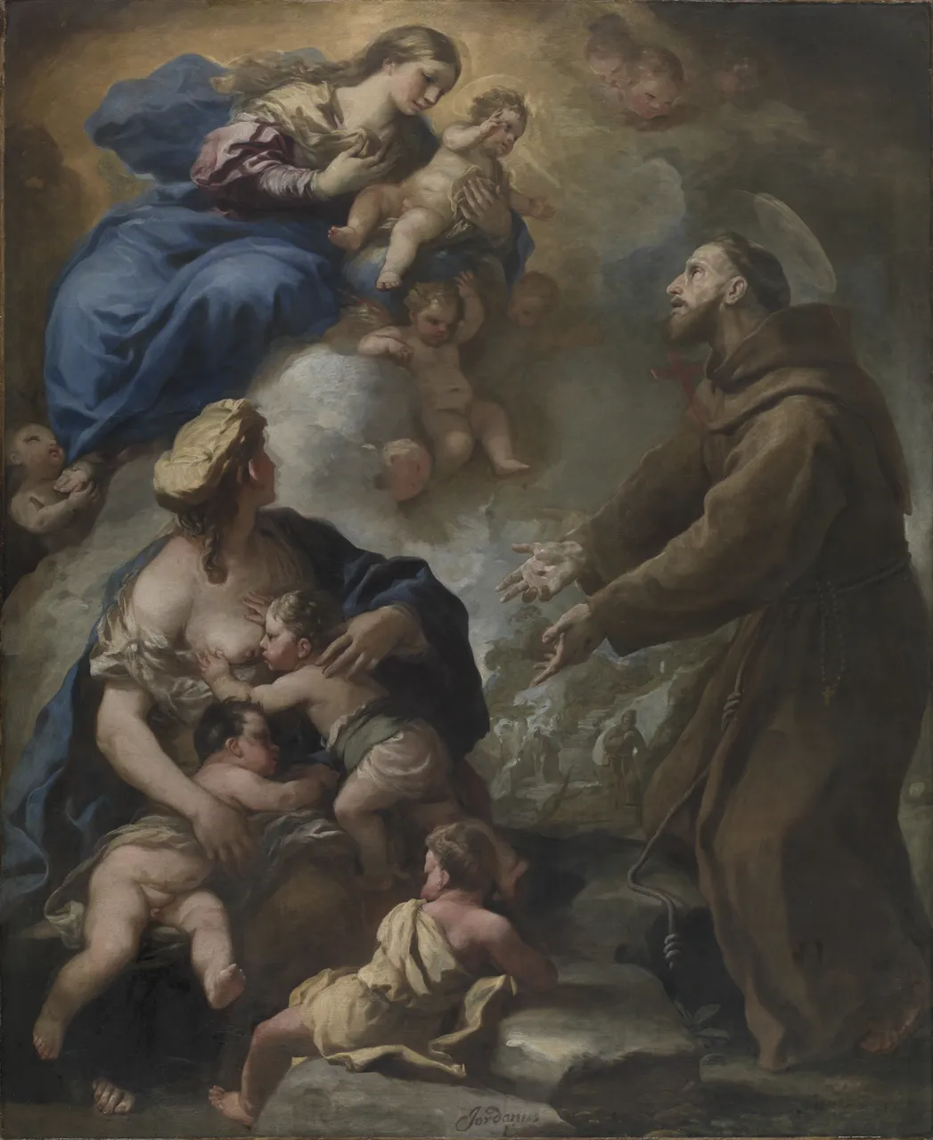 The Virgin and Child Appearing to Saint Francis of Assisi by Luca Giordano