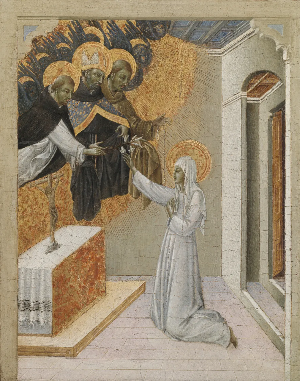 Predella Panel from an Altarpiece: St. Catherine of Siena Invested with the Dominican Habit by Giovanni di Paolo