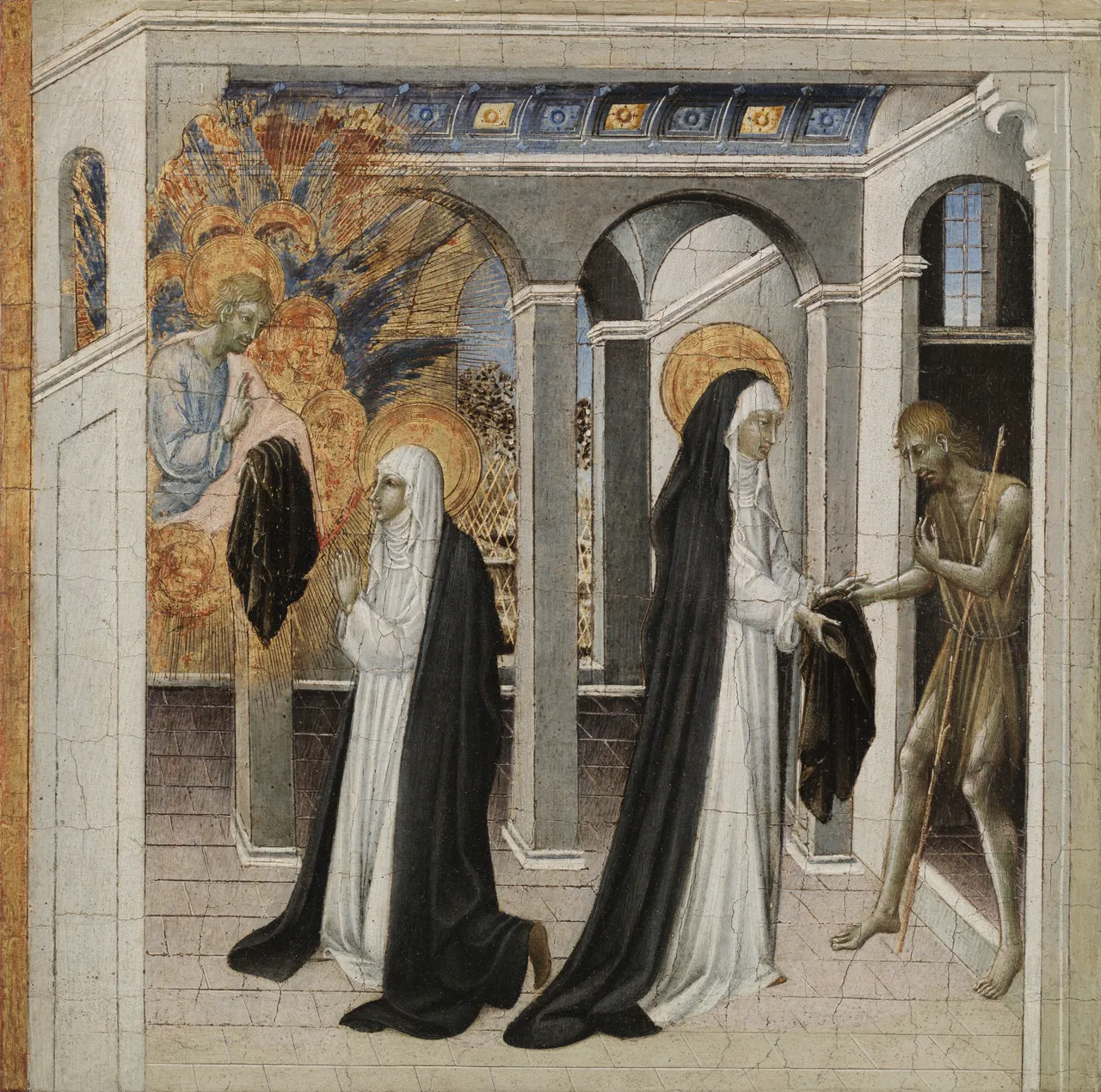St. Catherine of Siena and the Beggar by Giovanni di Paolo
