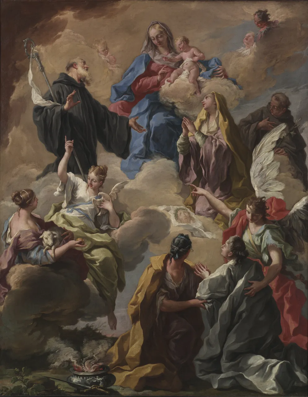 Saints Presenting a Devout Woman to the Virgin and Child by Giovanni Battista Pittoni