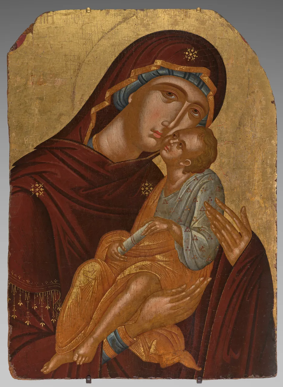 Icon of the Mother of God and Infant Christ (Virgin Eleousa) by Angelos Akotantos - Cleveland Museum of Art