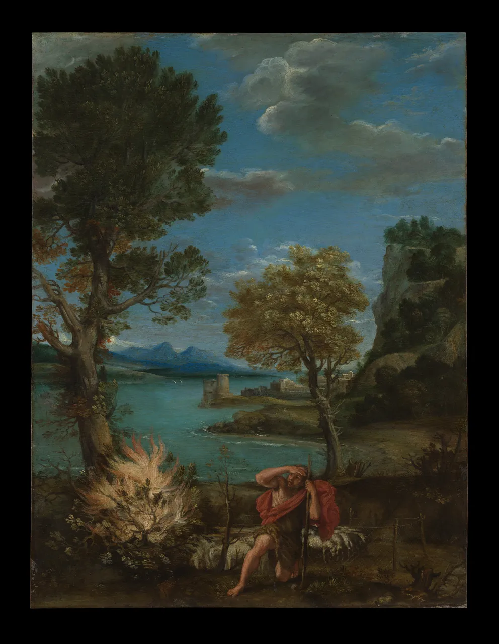 Landscape with Moses and the Burning Bush by Domenico Zampieri