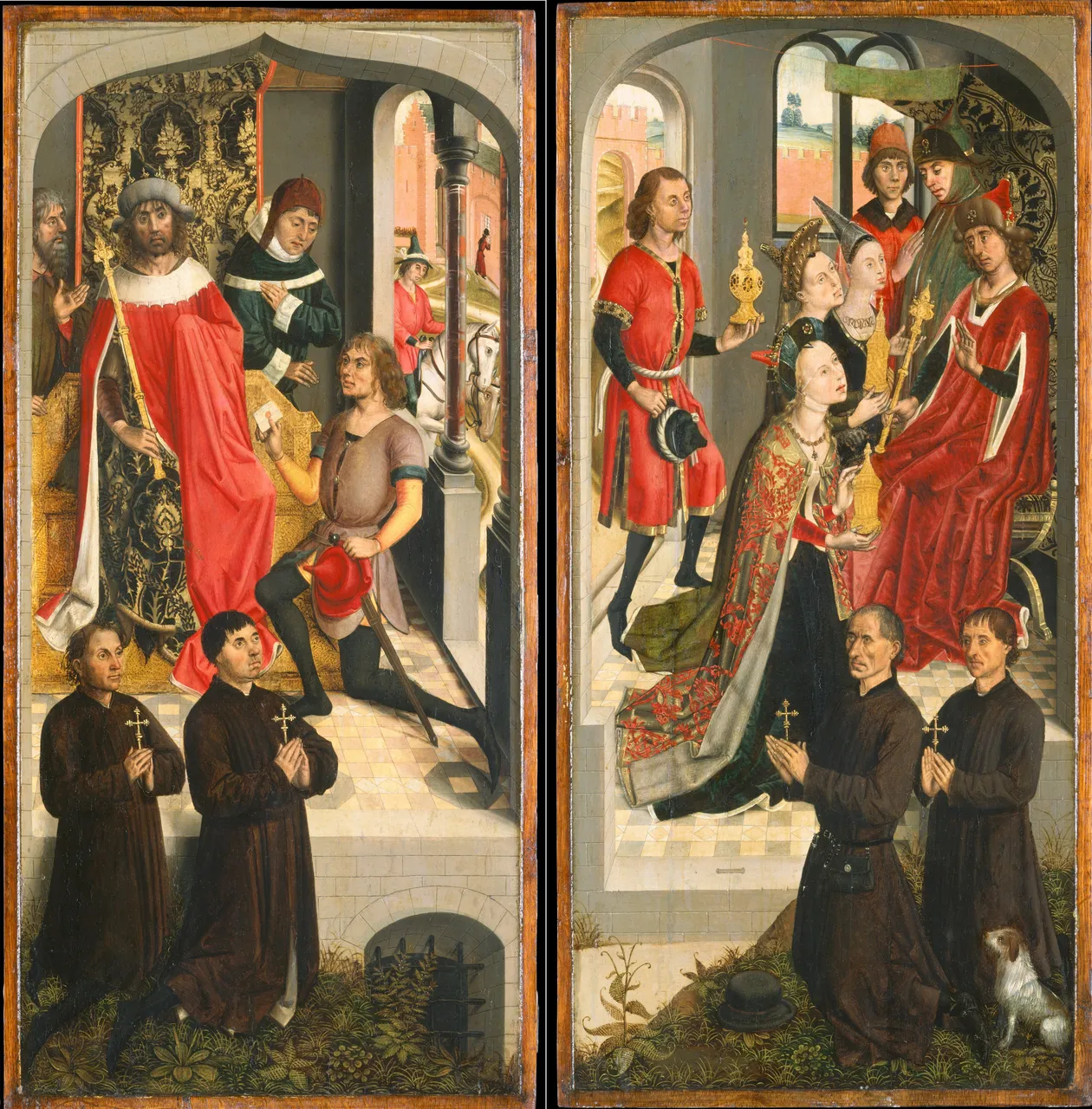 Abner's Messenger before David; The Queen of Sheba Bringing Gifts to Solomon; The Annunciation by Master of the Saint Barbara Legend
