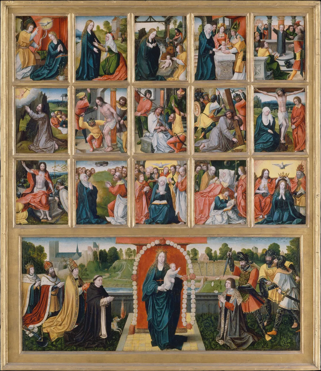 The Fifteen Mysteries and the Virgin of the Rosary by Netherlandish (Brussels) Painter