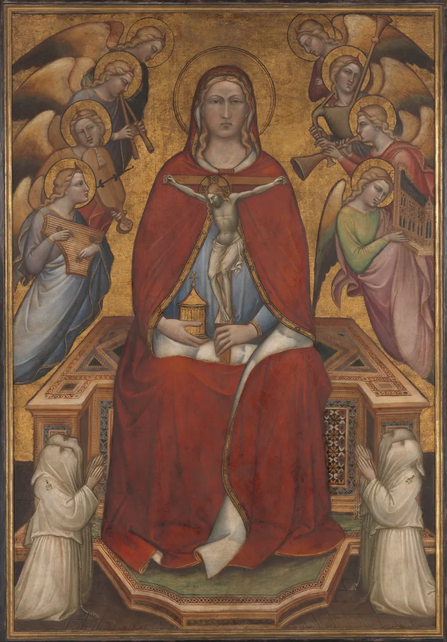 Saint Mary Magdalen Holding a Crucifix; (reverse) The Flagellation by Spinello Aretino (Spinello di Luca Spinelli)