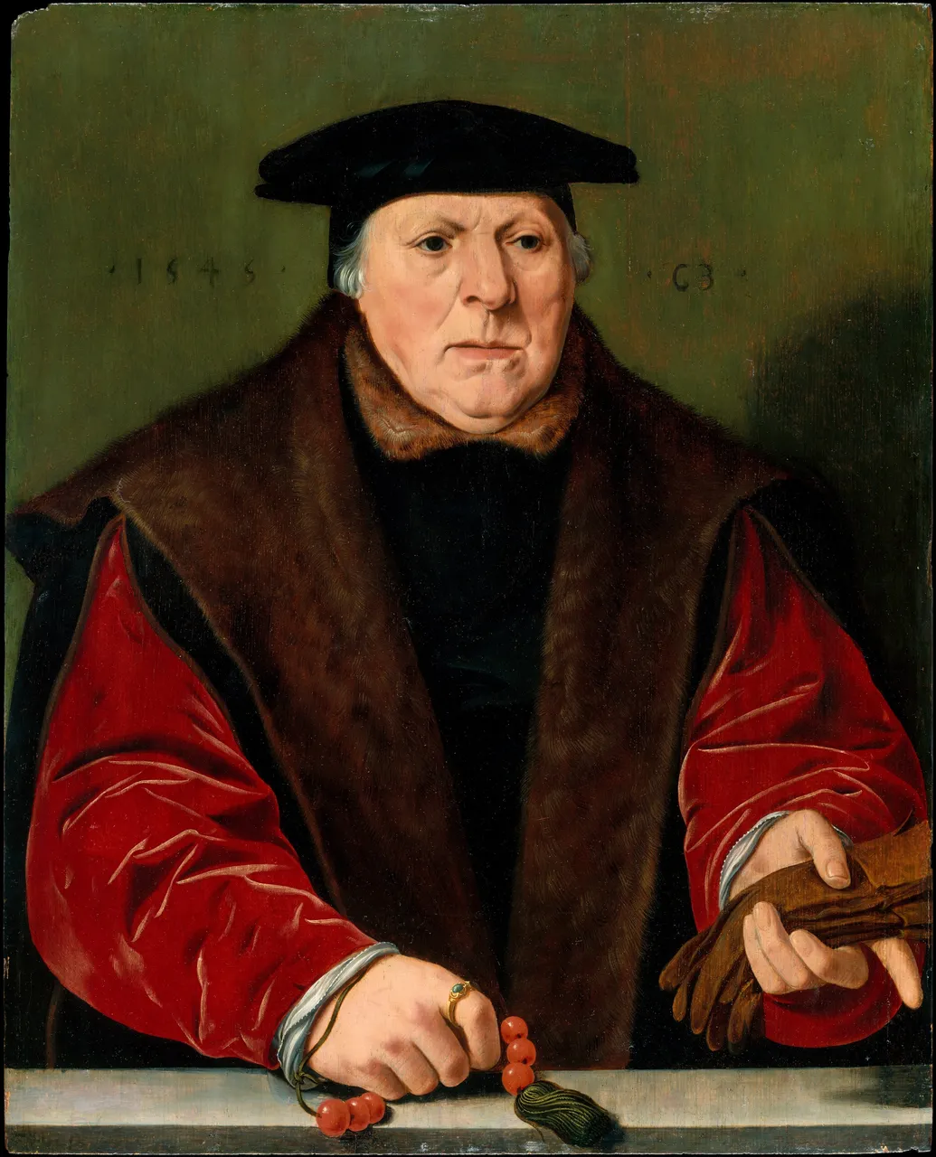 Portrait of a Man with a Rosary by Jan Cornelisz Vermeyen