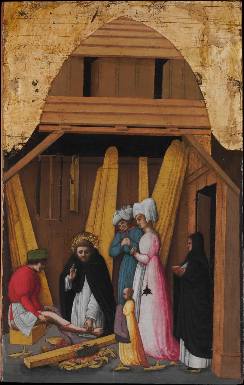 Saint Peter Martyr Healing the Leg of a Young Man by Antonio Vivarini