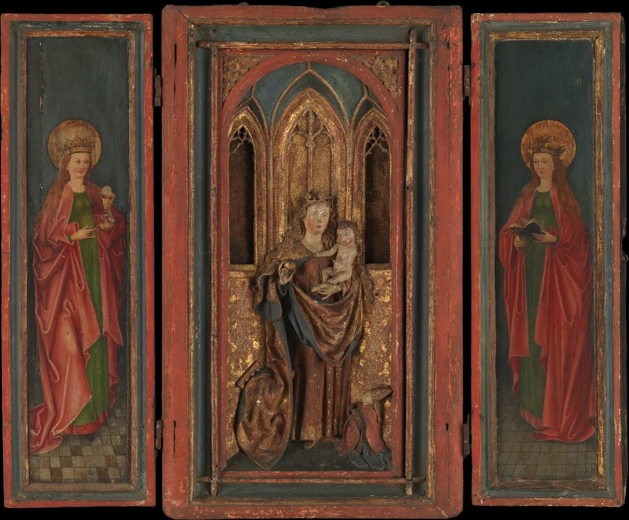 Altar Shrine with Madonna and Child with Donor by Unknown Artist